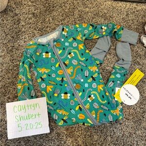 Little Sleepies Green and Gray Pajama Set Cozy and Stylish